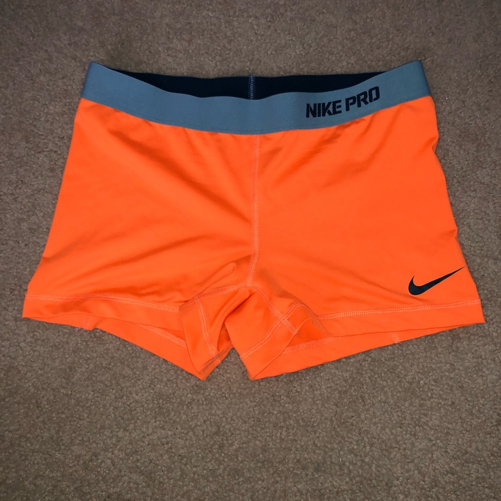orange nike pro spandex